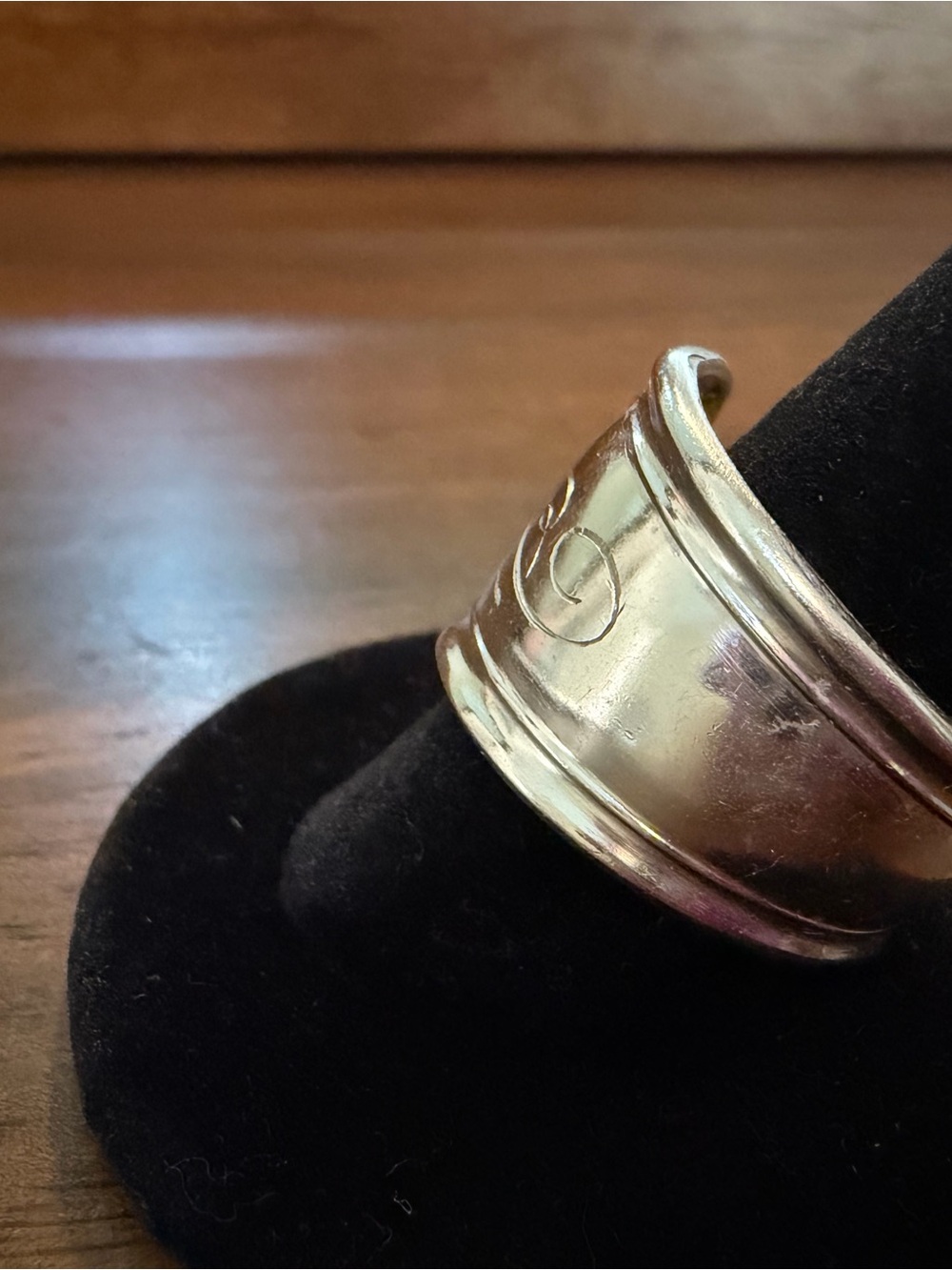 C Engraved Spoon Ring - Picture 3 of 13